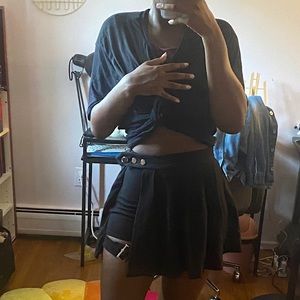 Pleated mini skort